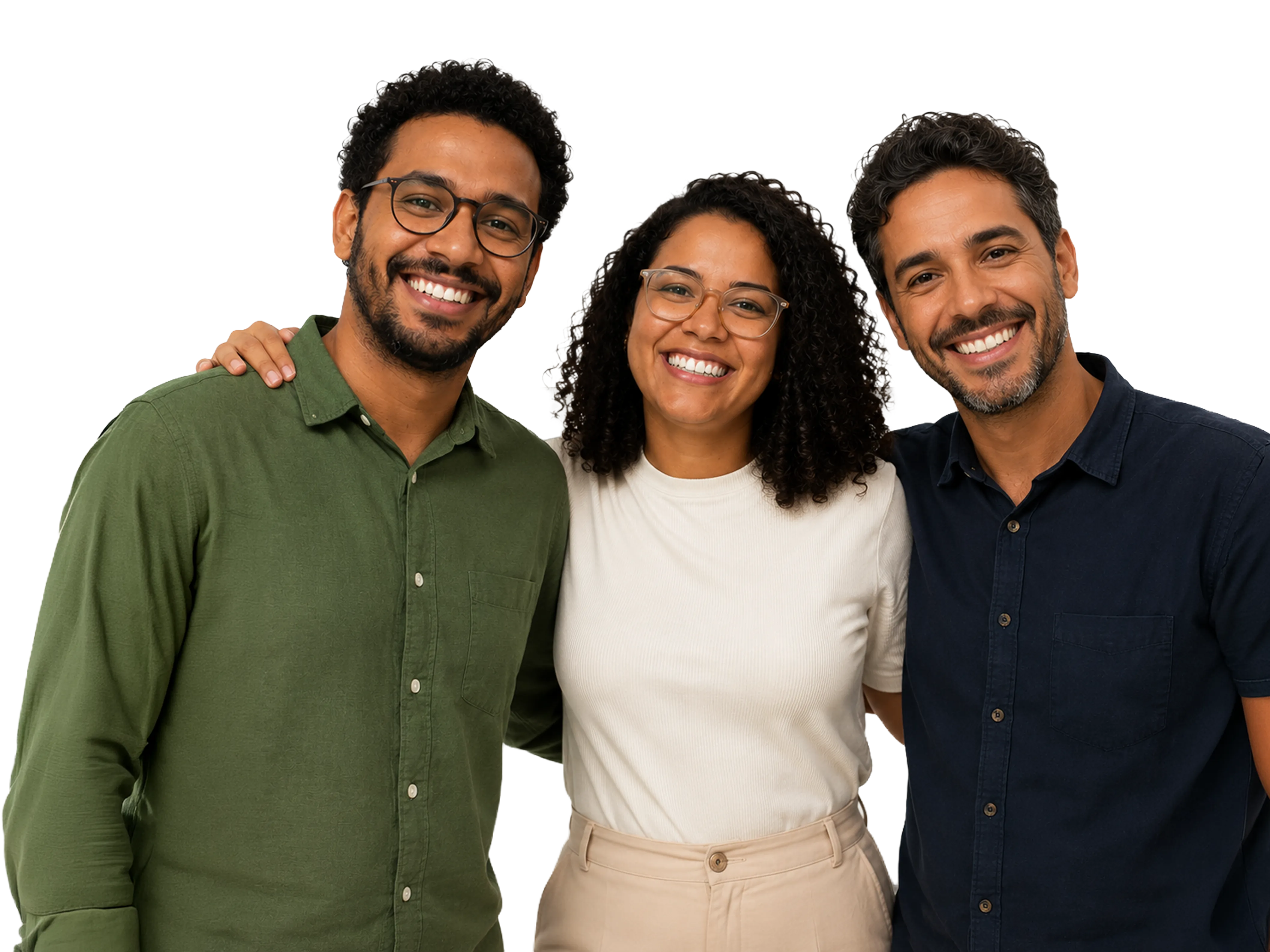 Professores reunidos sorrindo